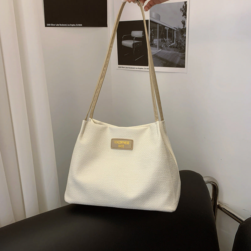 Large Capacity Bag Women's 2024 New Summer All-match Simple Shoulder Bag High-grade Tote Bucket Bag