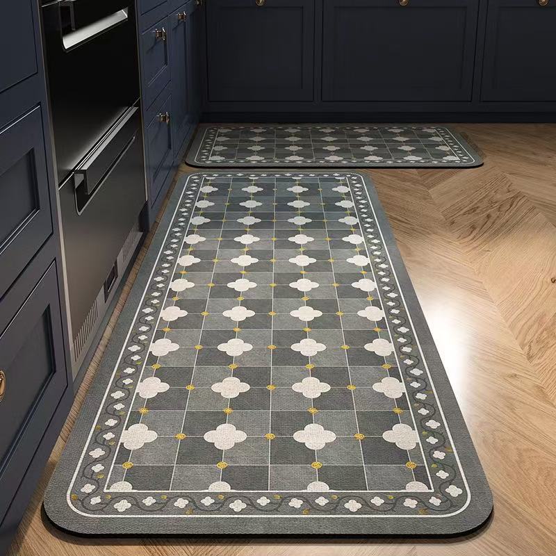 Diatom mud kitchen floor mat non-slip oil-proof absorbent mat door stain-resistant floor mat waterproof household washable erasable carpet