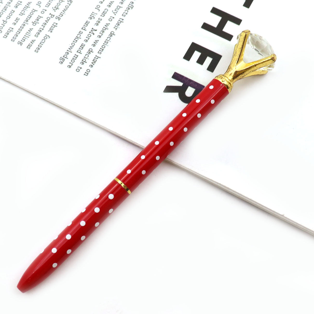 Student Creative Crystal Diamond ballpoint pen advertising pen carved LOGO cross-border large diamond pen metal ballpoint pen