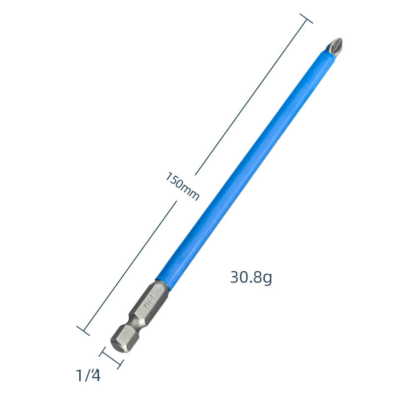Yunbei non-slip batch head electric wind batch nozzle electric screwdriver head magnetic batch head PH2 blue leather cross batch head