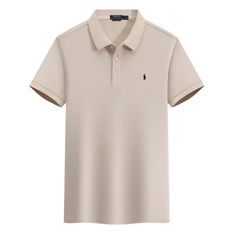 Summer Export Rlpolo Shirt Men's Short-Sleeved T-Shirt Lapel Pony Logo Embroider Casual Wear Simple and Casual