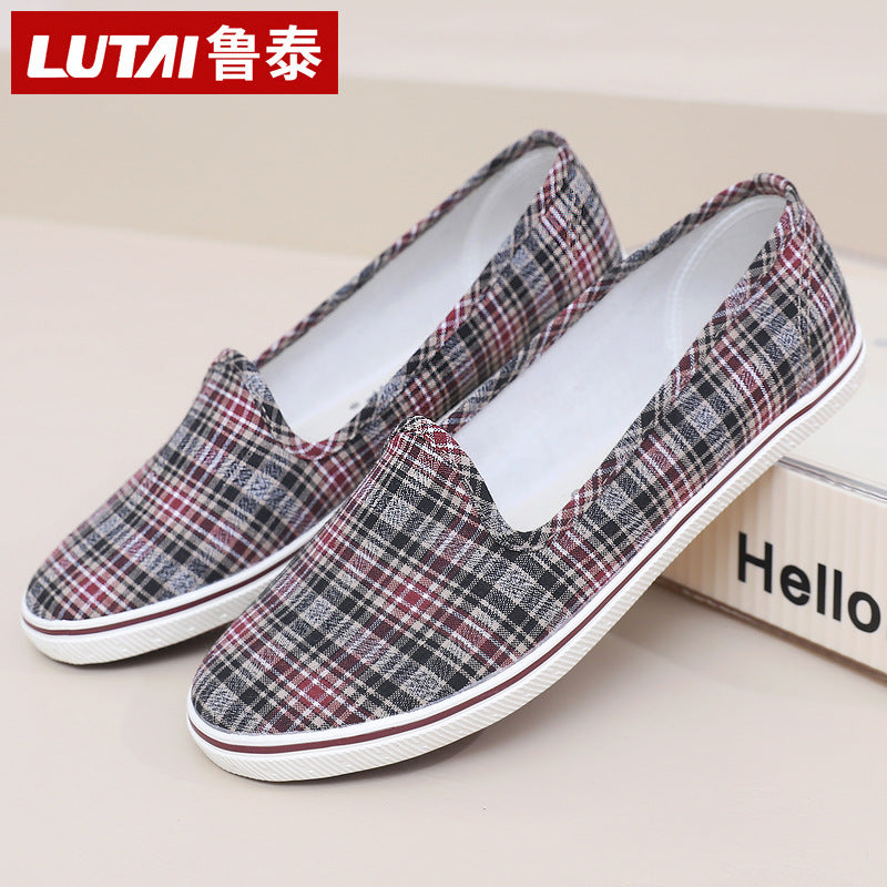Lutai Women's Shoes Soft Sole Not Tired Feet Casual Shoes Mom Shoes Work Shoes Flat Shoes Slip-on Lazy Shoes Women's Shoes