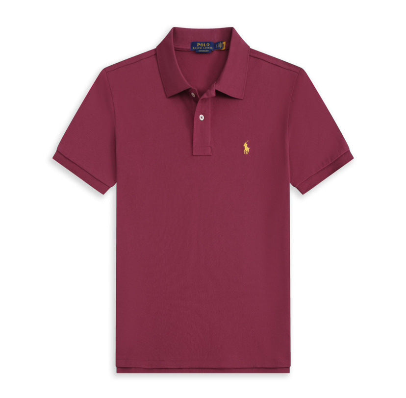 Summer Export Rlpolo Shirt Men's Short-Sleeved T-Shirt Lapel Pony Logo Embroider Casual Wear Simple and Casual