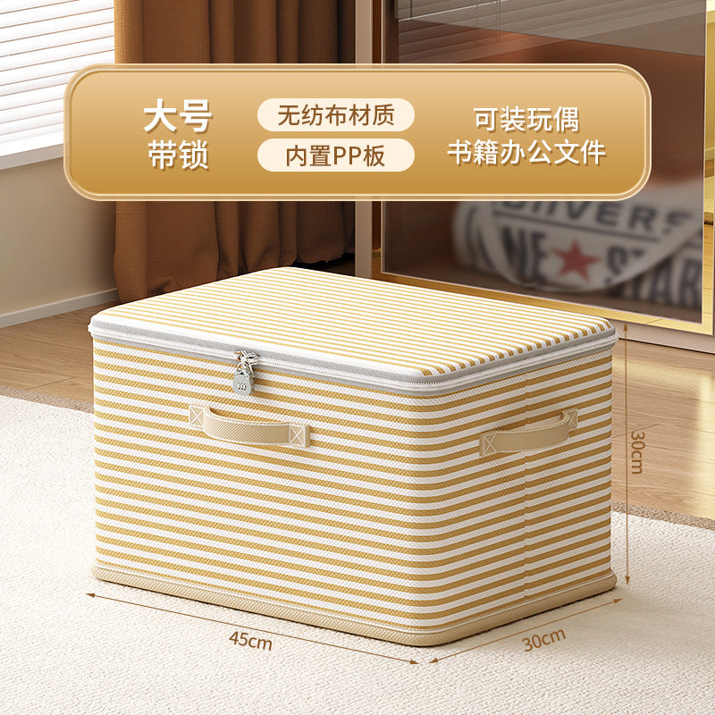 Clothes with Lock Fabric Finishing Box Household Super Large Capacity Foldable Clothes Wardrobe Toy Storage Basket Storage Box