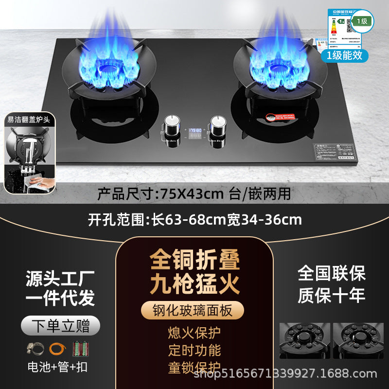Gas Stove Double Stove Household Foldableing Double Fire Stove Gas Stove Liquefied Gas Natural Gas Stove Gas Stove