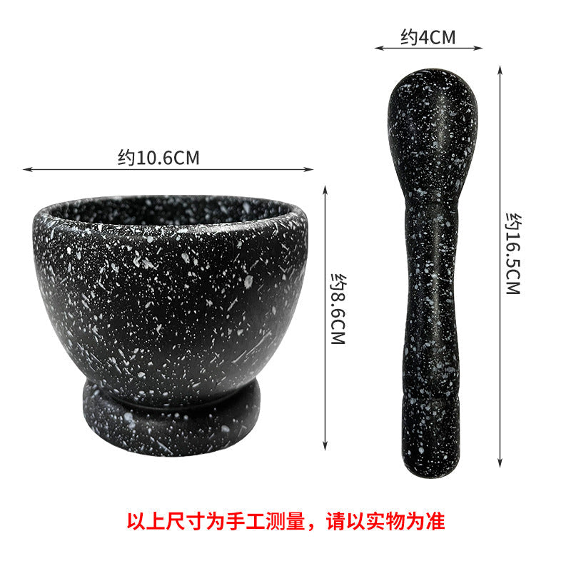 Imitation Wood Garlic Press Kitchen Garlic Mortar Pepper Mortar Old-Fashioned Pestle Household Medicine Cup Garlic Masher Garlic Mortar
