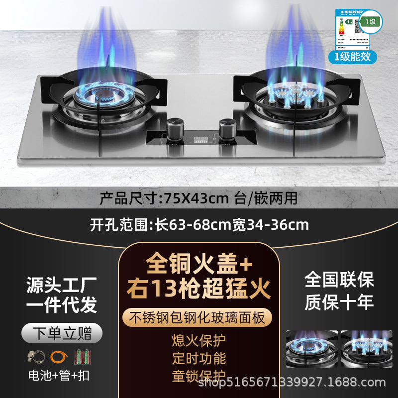 Gas Stove Double Stove Household Foldableing Double Fire Stove Gas Stove Liquefied Gas Natural Gas Stove Gas Stove