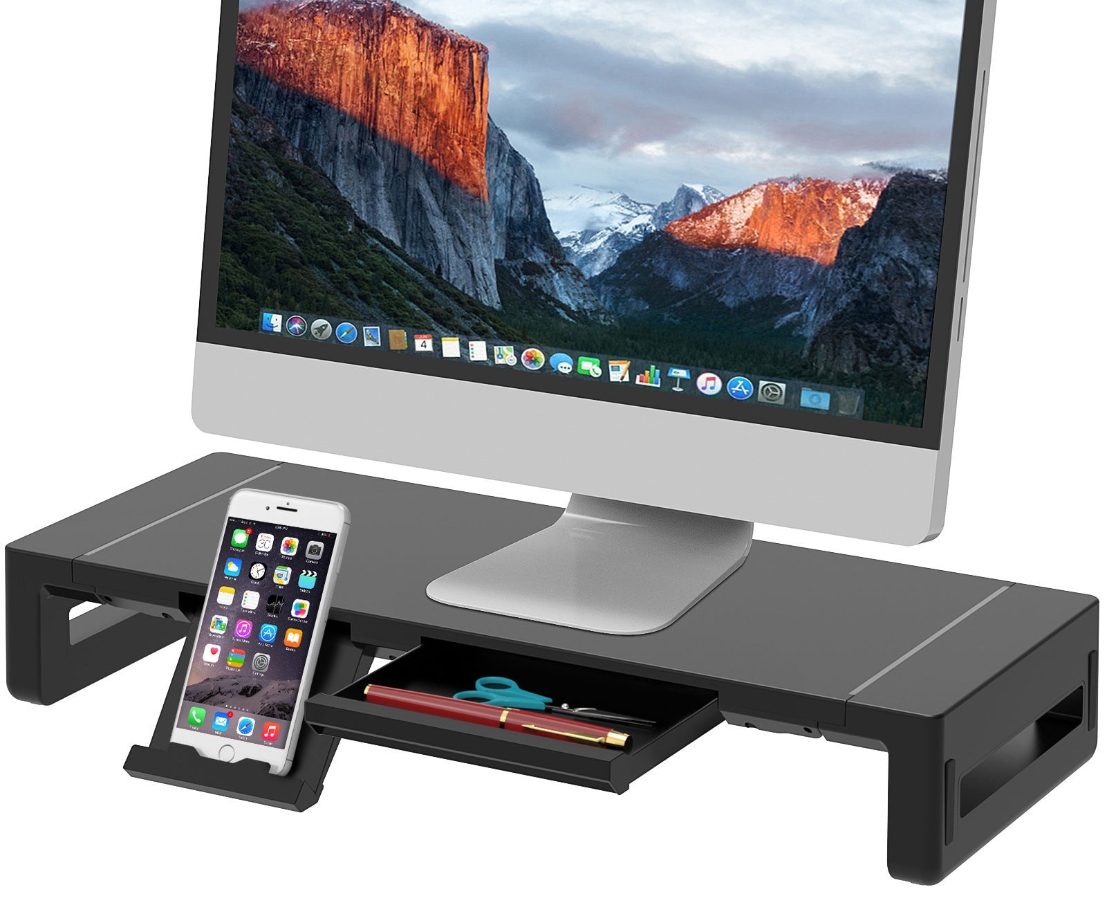 USB3.0 computer monitor heightening rack RGB memory color light multifunctional folding display stand with drawer