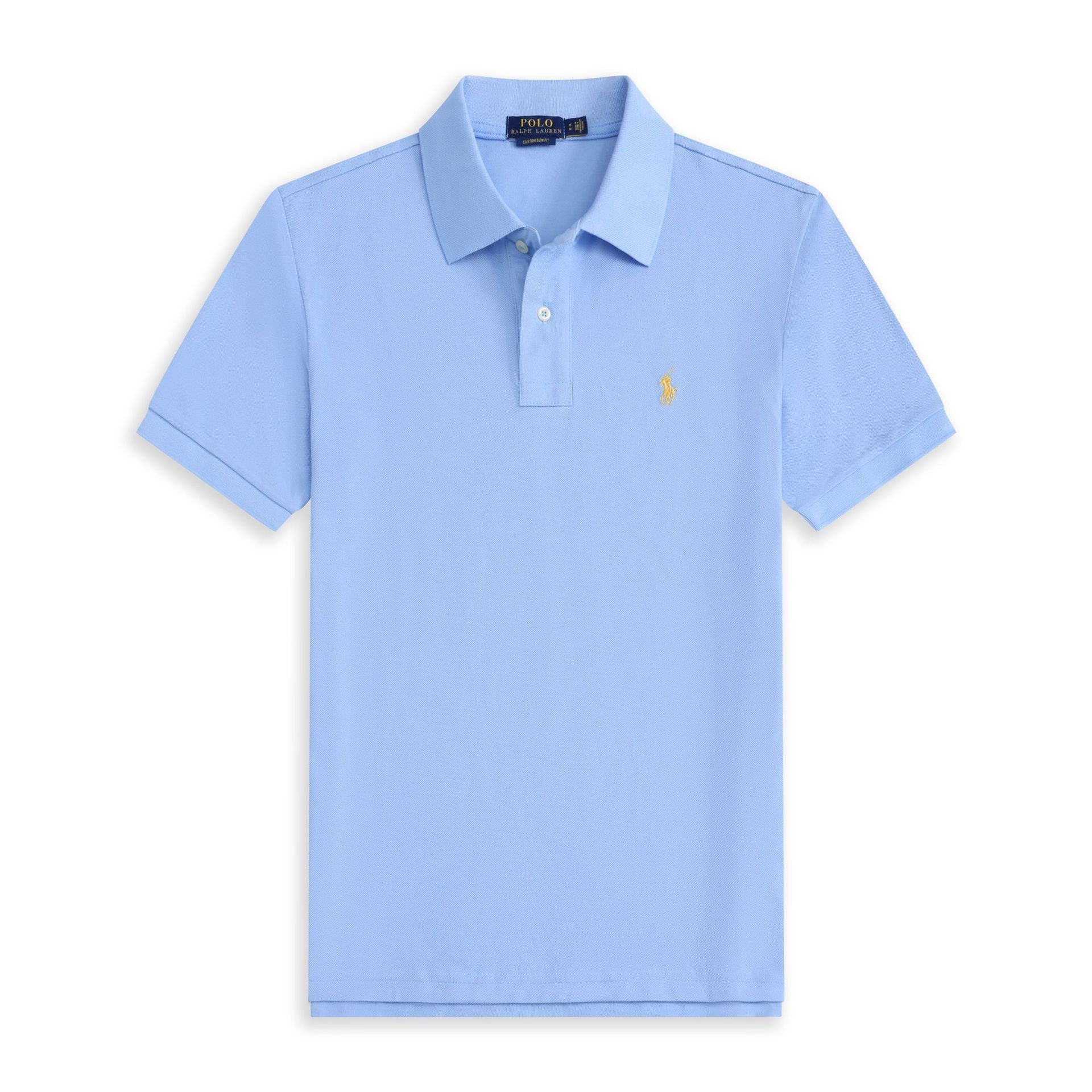 Summer Export Rlpolo Shirt Men's Short-Sleeved T-Shirt Lapel Pony Logo Embroider Casual Wear Simple and Casual