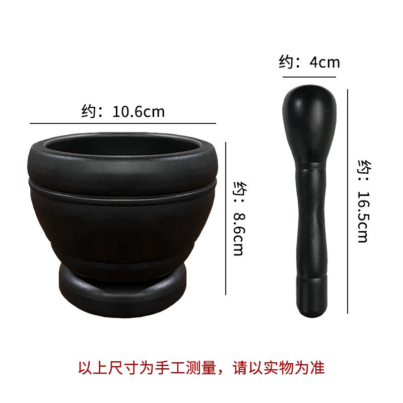 Imitation Wood Garlic Press Kitchen Garlic Mortar Pepper Mortar Old-Fashioned Pestle Household Medicine Cup Garlic Masher Garlic Mortar