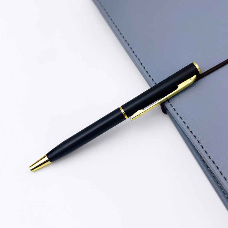 Stainless Steel Ballpoint Pen Laser Logo Rotating Short Small Round Ballpoint Pen 10cm Metal Ball Pen Flap Pocket Pants Mini Pen