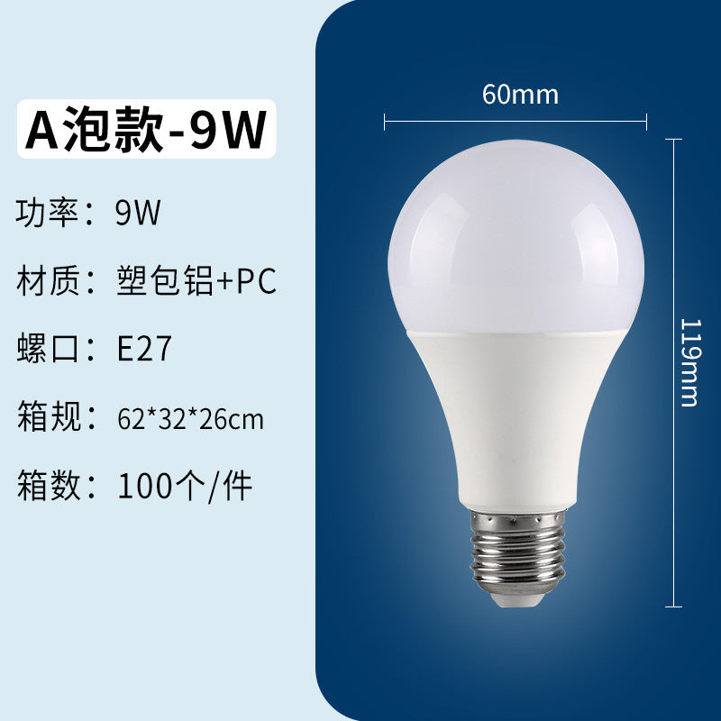 Led Bulb E27B22 Bulb Constant Current Flicker-Free Independent Drive High-Brightness Energy-Saving Lamp Full Power Bedroom Lamp