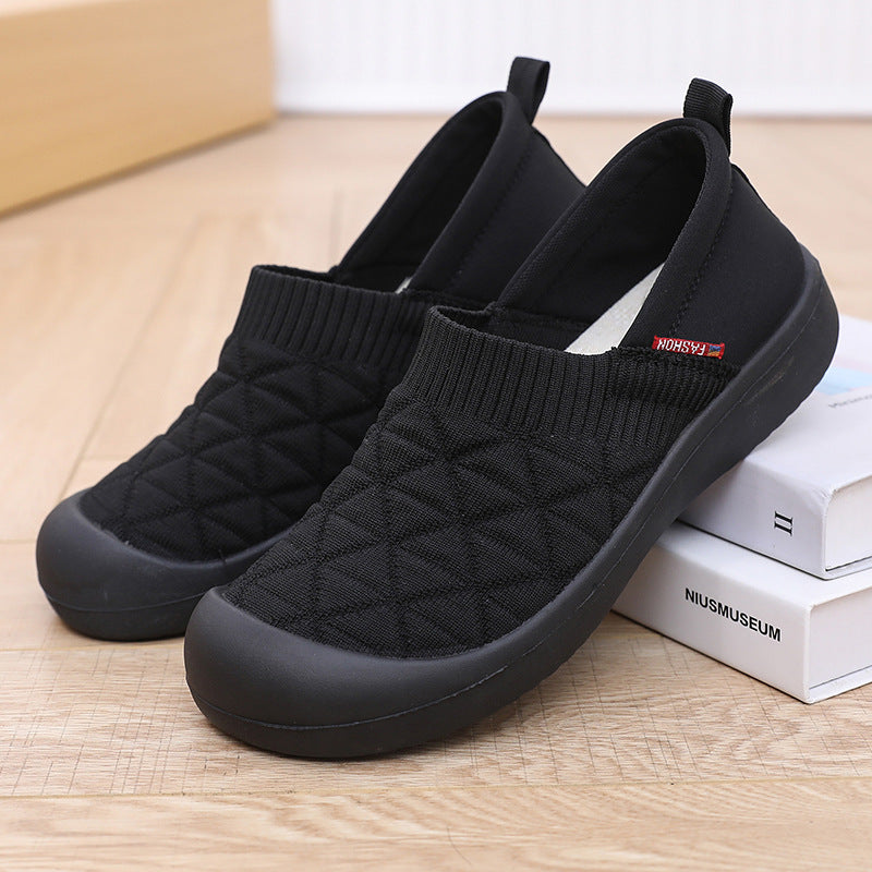 Carefully Selected Spring and Autumn Women's Cloth Shoes with Soft Soles and Soft Uppers, Slip-On Fashionable Mom Shoes, Lightweight, Comfortable, Non-Slip Work Shoes, Single Shoes