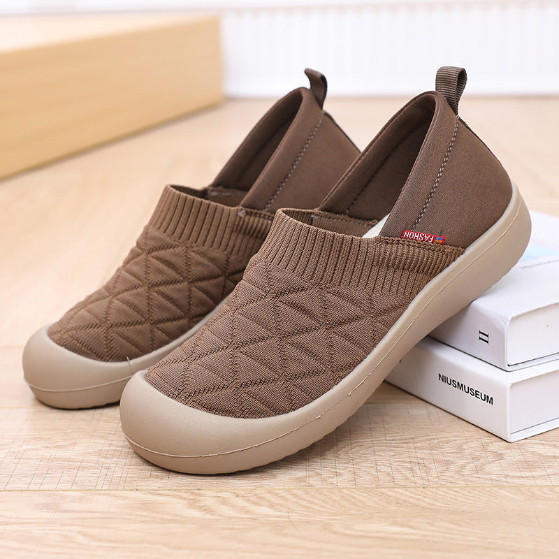 Carefully Selected Spring and Autumn Women's Cloth Shoes with Soft Soles and Soft Uppers, Slip-On Fashionable Mom Shoes, Lightweight, Comfortable, Non-Slip Work Shoes, Single Shoes