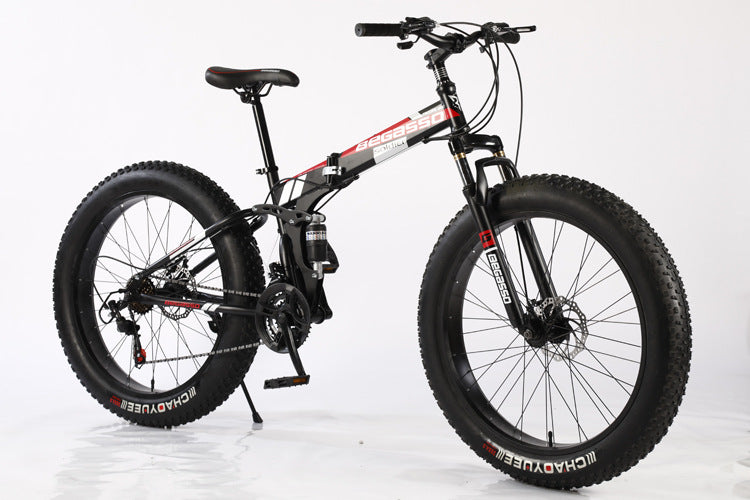 Outdoor Folding Snow Bike Soft Tail Mountain Bike 4.0 Wide Big Tire Variable Speed 26 ATV bicycle