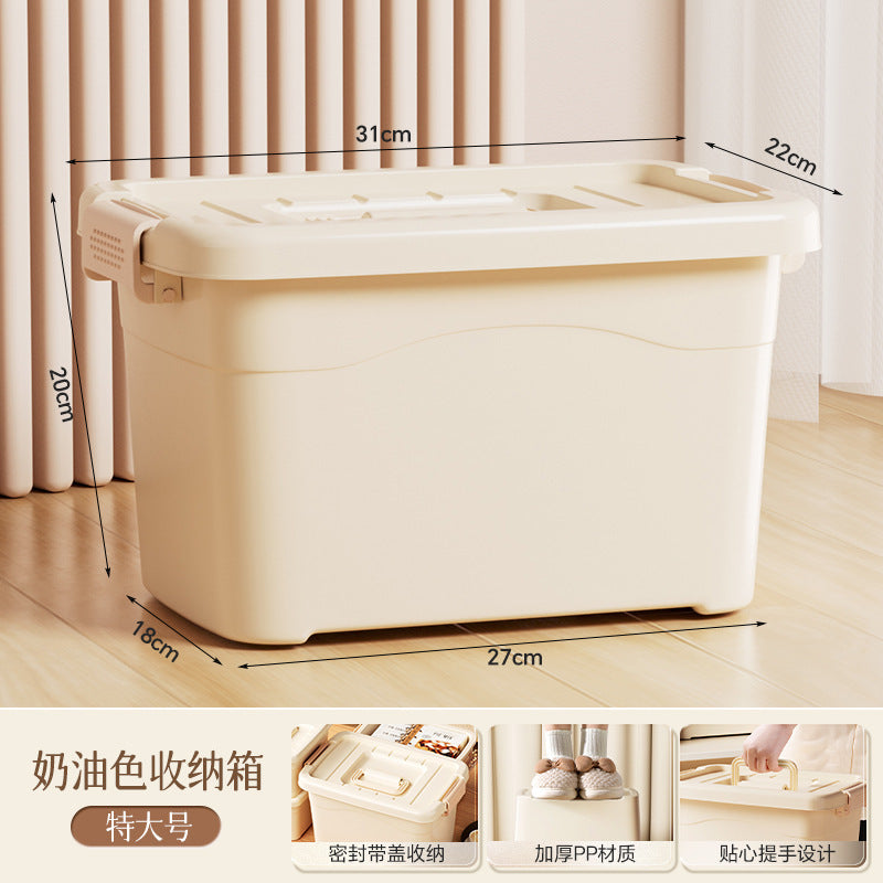 Household Miscellaneous Storage Box Living Room Large-Capacity Clothing Storage Waterproof Dustproof Thickened Desktop Storage Box