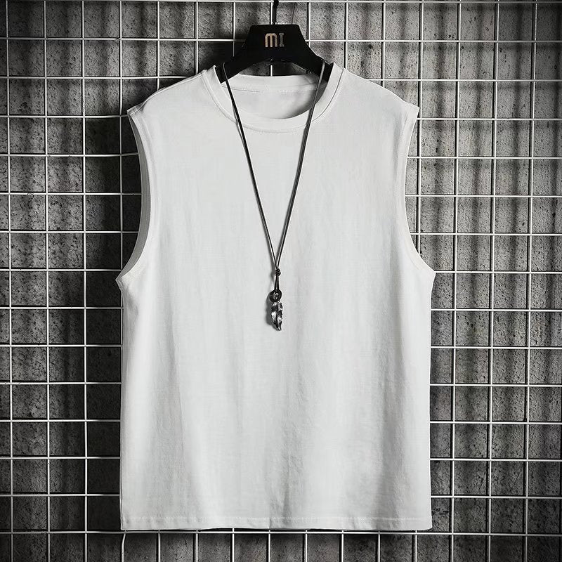 Summer Loose Sleeveless T-Shirt Men's Black Vest Trendy Brand Trendy Ins Bottoming Shirt Sports Fitness Running T-Shirt