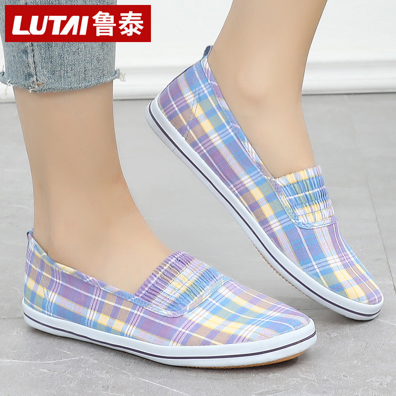 Lutai Women's Shoes Soft Sole Not Tired Feet Casual Shoes Mom Shoes Work Shoes Flat Shoes Slip-on Lazy Shoes Women's Shoes