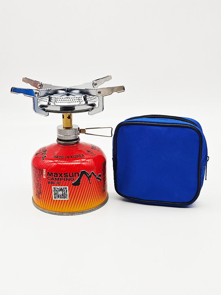 Integrated outdoor stove camping gas stove portable disc high-power picnic stove butane flat gas tank stove
