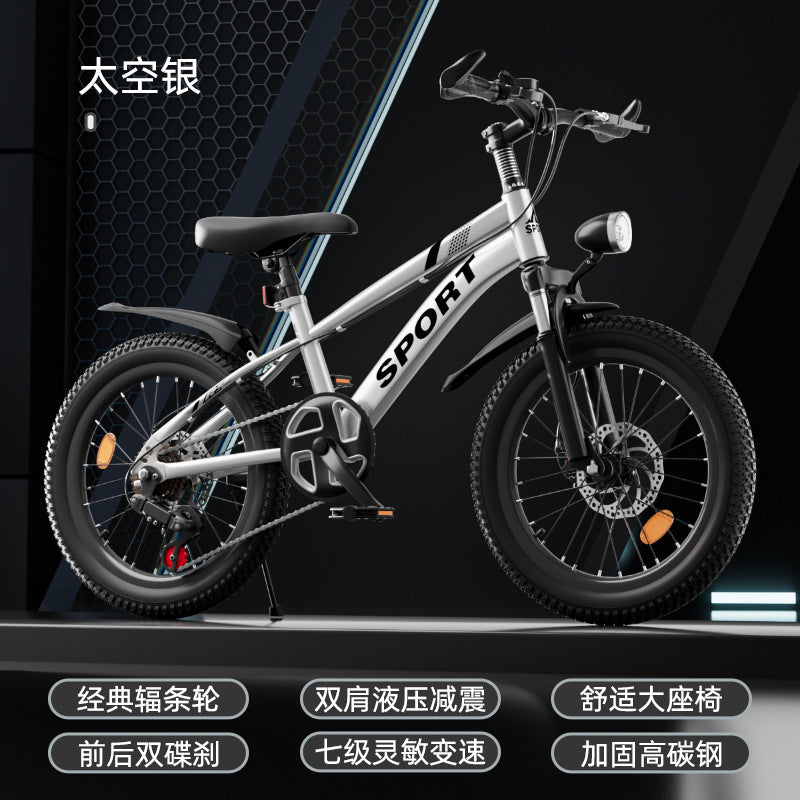 Children's Bicycles 6-10-12-16 Years Old, Boys and Girls, Medium and Large Kidsren's Double Disc Brake Variable Speed Mountain Bike Pedal Bicycle