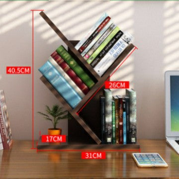 Tree-shaped Bookshelf Wall Desktop Bookshelf ins Nordic Office Simple Bedroom Room Trunk Bookshelf Small