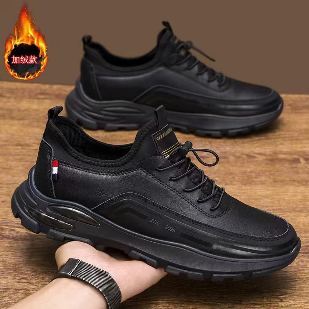 Shoes Men's Shoes Spring and Autumn Sports Shoes Trendy New Large Size Casual Leather Men's Velvet Breathable Dad Shoes Wholesale