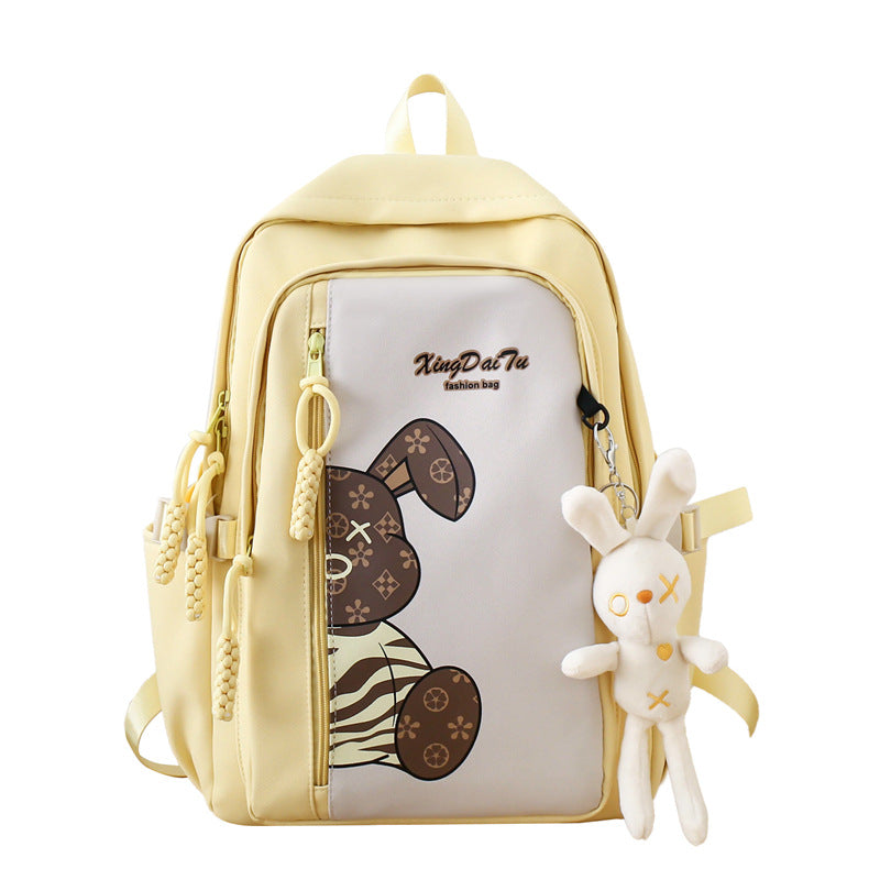 Casual college style large capacity Korean style student schoolbag 2024 new contrast color Korean style junior high school student backpack