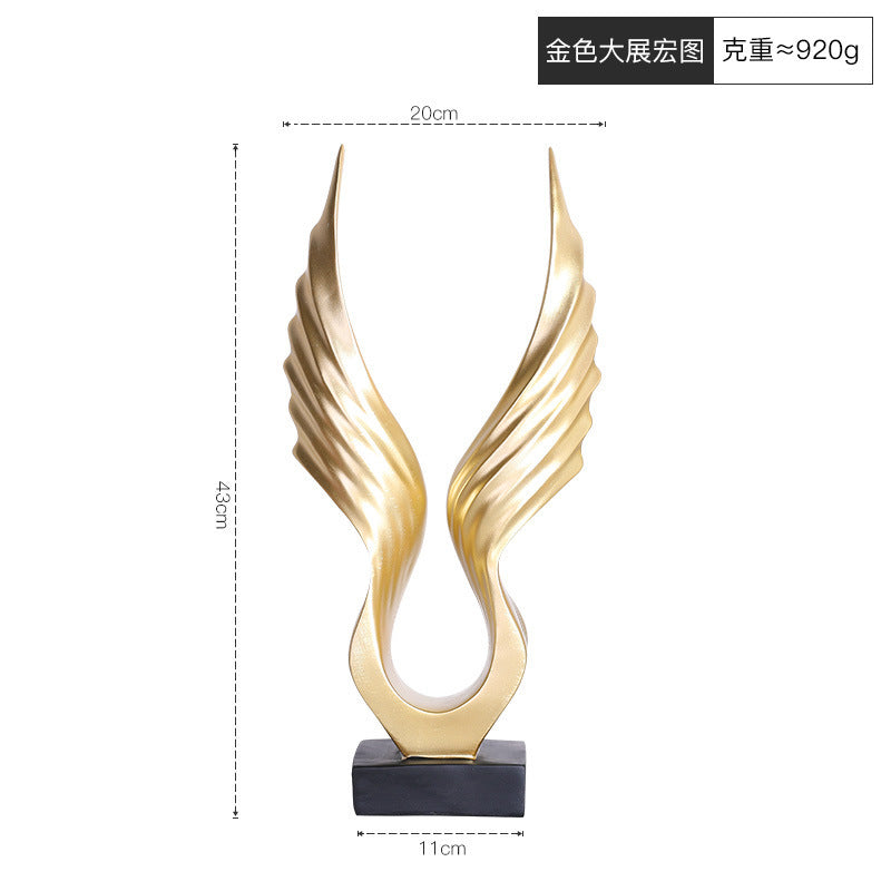 Nordic American Style Simple Resin Angel Wings Ornaments Soft Decoration Model Room Decoration TV Wine Cabinet Decoration Gift