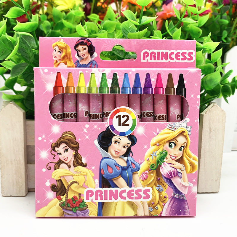 Primary school stationery crayon 12 color set cartoon kindergarten gift painting oil painting stick children small prize gift