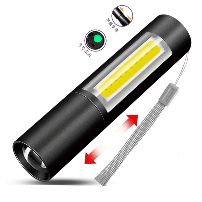 led flashlight rechargeable multi-purpose long-range portable super bright household mini portable side light