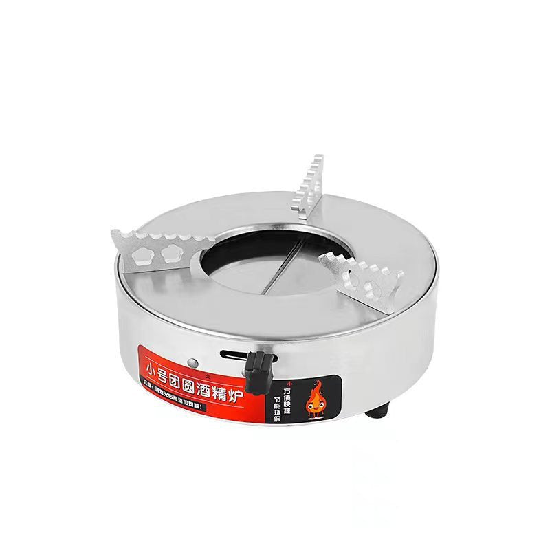 Stainless Steel Pot Dry Pot Seafood Wok Hotel Commercial Alcohol Stove Thickened Honeycomb Small Hot Pot Flat Bottom Bar Ding