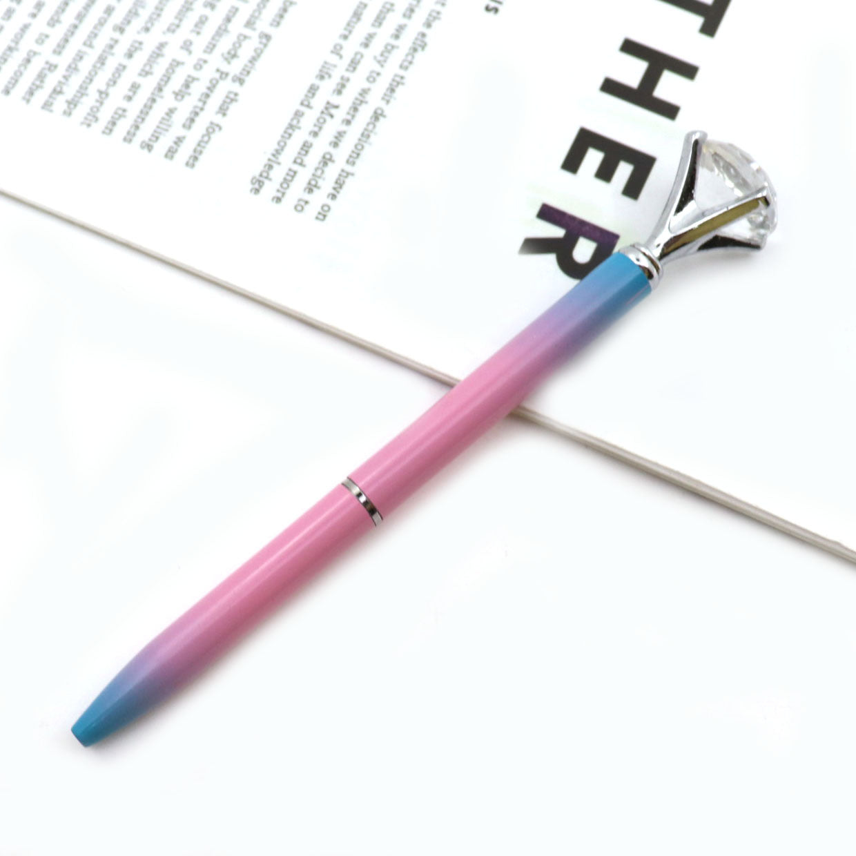 Student Creative Crystal Diamond ballpoint pen advertising pen carved LOGO cross-border large diamond pen metal ballpoint pen