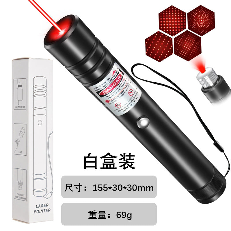 Laser light green laser high power USB direct charge star pattern laser red light green laser flashlight