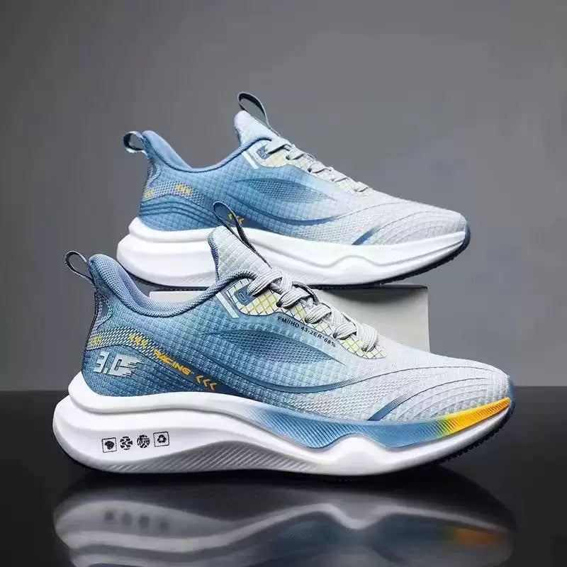 Spring and Autumn New Ultra-Light Running Shoes Sports Shoes Breathable Shock-Absorbing Soft-Soled Student Lightweight Running Shoes for Men