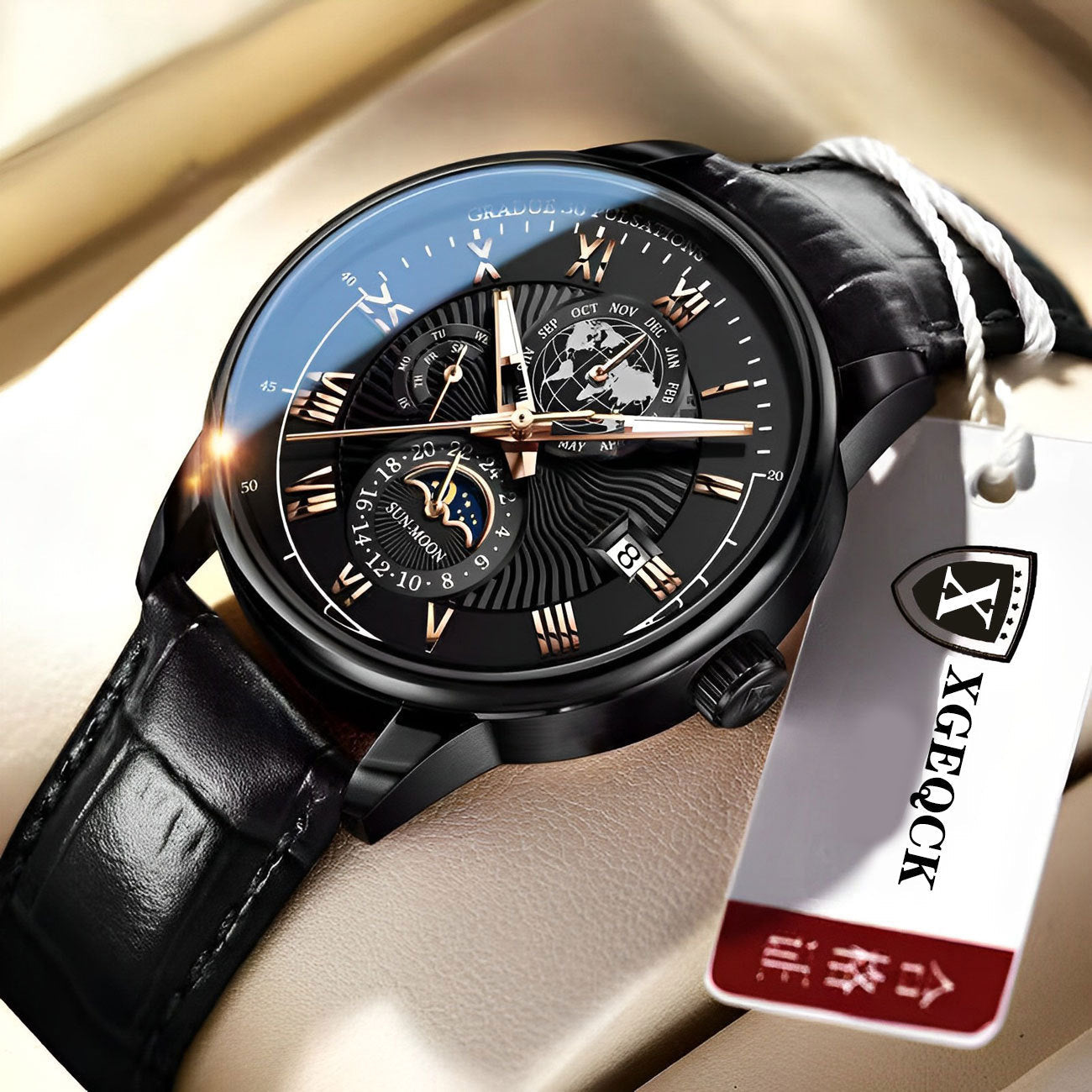 2024 new automatic movement Men's Watch fashion business trend Korean luminous calendar watch men's watch