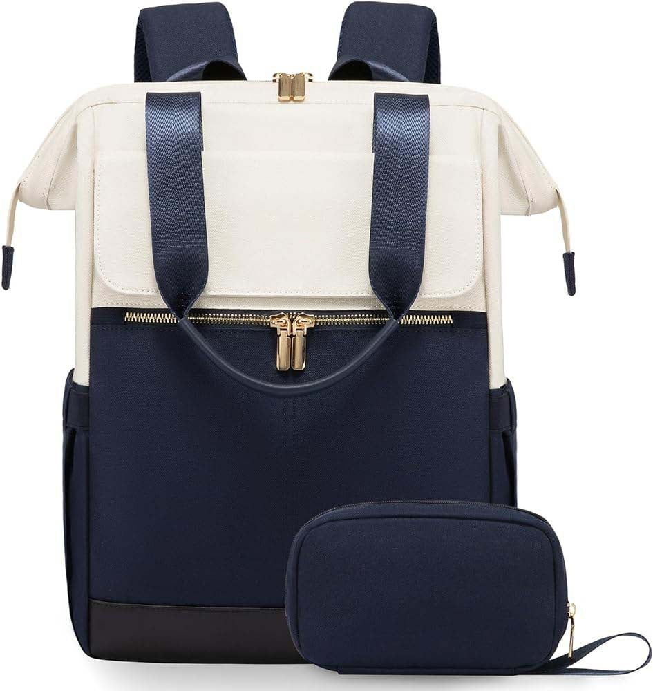 Spot Factory Cross-Border Simple Women's Travel Laptop Large-Capacity Luggage Contrasting Color Backpack