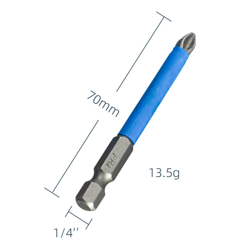 Yunbei non-slip batch head electric wind batch nozzle electric screwdriver head magnetic batch head PH2 blue leather cross batch head