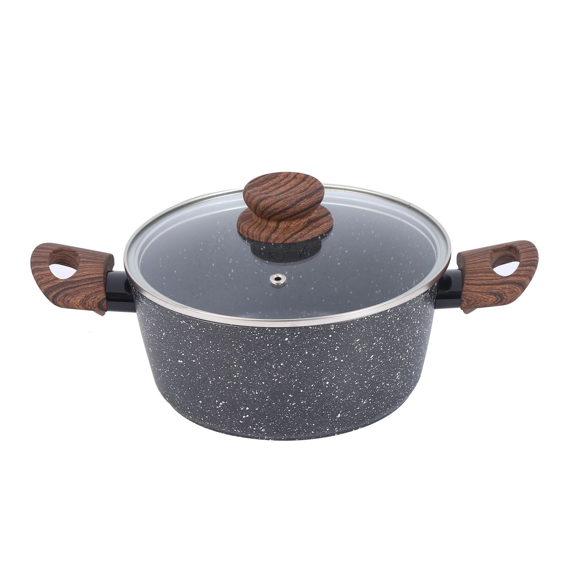Granite Maifan Stone Non-Stick Cookware Set Open Flame Induction Double Bottom Dishwasher Pfoa Free