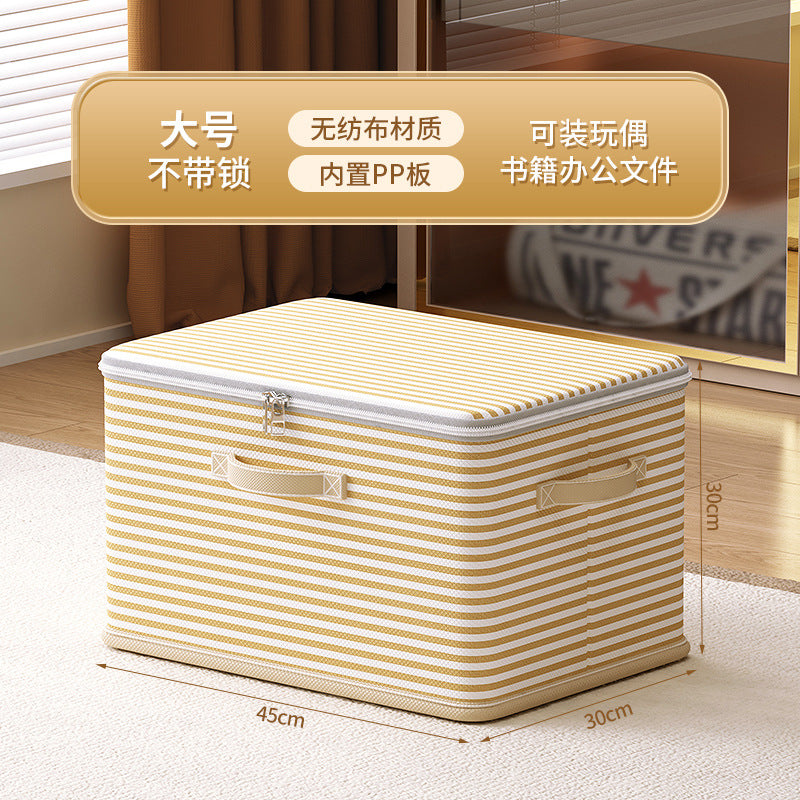 Clothes with Lock Fabric Finishing Box Household Super Large Capacity Foldable Clothes Wardrobe Toy Storage Basket Storage Box
