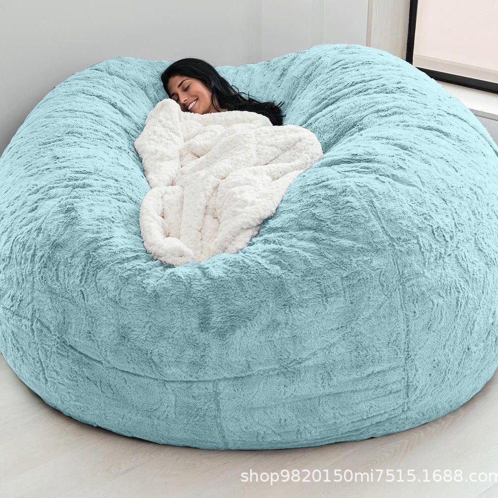 Amazon Lazy Sofa Sponge Bed Bean Bag Double Three-Person Bedroom Plush Bean Rice Fabric Recliner Jacket