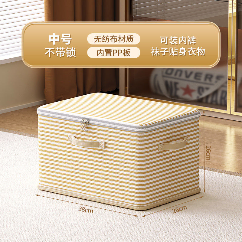 Clothes with Lock Fabric Finishing Box Household Super Large Capacity Foldable Clothes Wardrobe Toy Storage Basket Storage Box