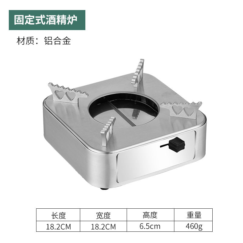 Stainless Steel Pot Dry Pot Seafood Wok Hotel Commercial Alcohol Stove Thickened Honeycomb Small Hot Pot Flat Bottom Bar Ding