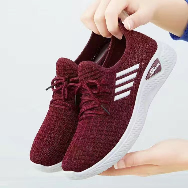 2024 New Shoes for Women, Export Women's Shoes, Casual Walking Soft-Soled Mom's Shoes, Fashionable Socks, Sports Shoes, Women's Flats