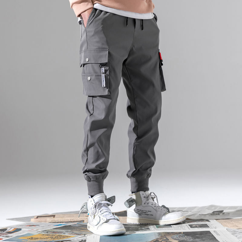 2024 Autumn and Winter Casual Pants Men's Workwear Fleece-Lined Sweatpants Men's Jogger Sports Pants Trendy Versatile Workwear Pants