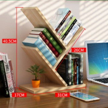Tree-shaped Bookshelf Wall Desktop Bookshelf ins Nordic Office Simple Bedroom Room Trunk Bookshelf Small