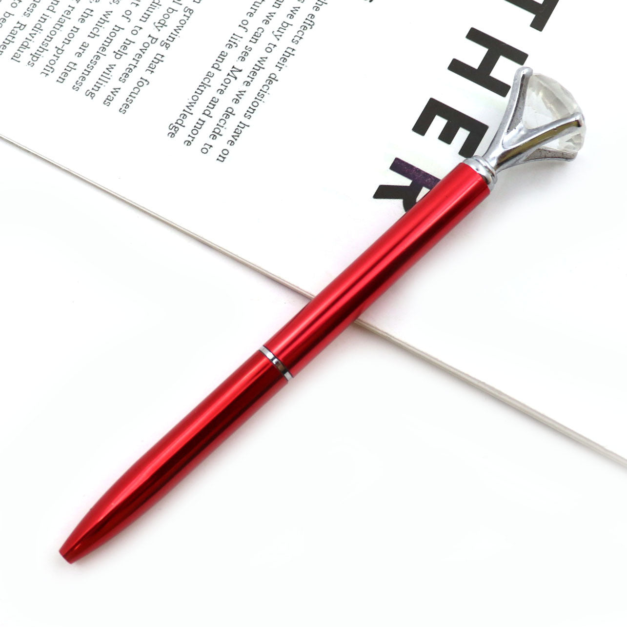 Student Creative Crystal Diamond ballpoint pen advertising pen carved LOGO cross-border large diamond pen metal ballpoint pen