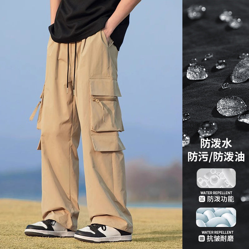 Functional Cargo Pants for Men, Spring and Autumn Outdoor Hiking Sports Pants, Trendy Loose Plus-Size Casual Long Pants