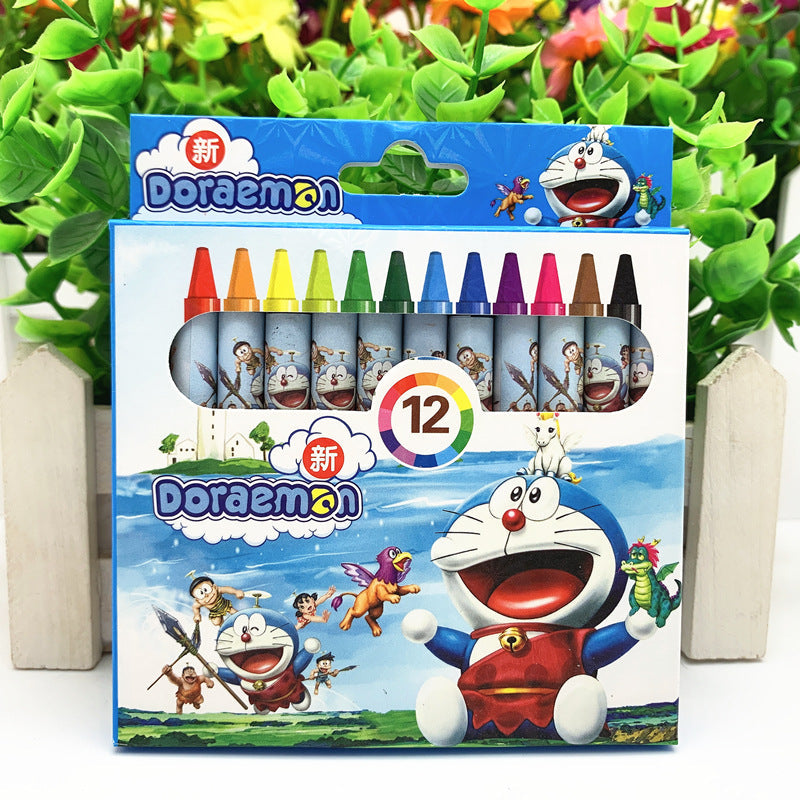Primary school stationery crayon 12 color set cartoon kindergarten gift painting oil painting stick children small prize gift