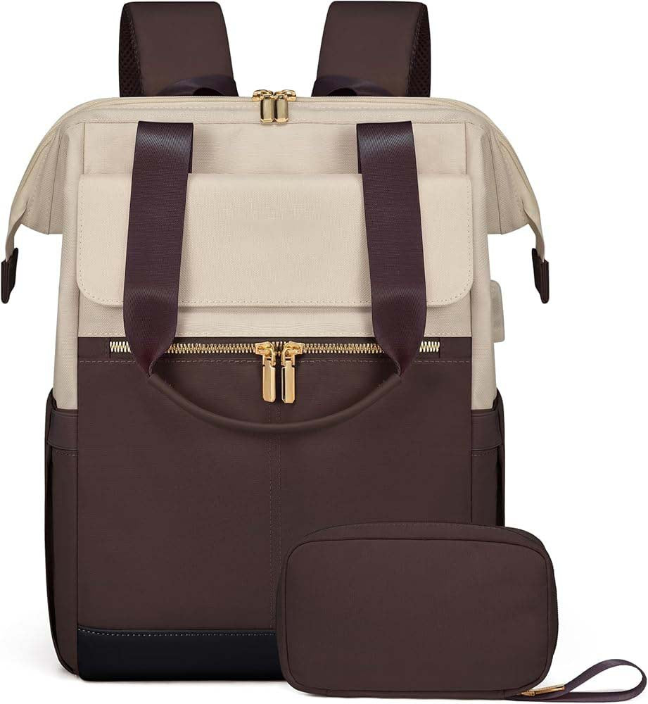 Spot Factory Cross-Border Simple Women's Travel Laptop Large-Capacity Luggage Contrasting Color Backpack
