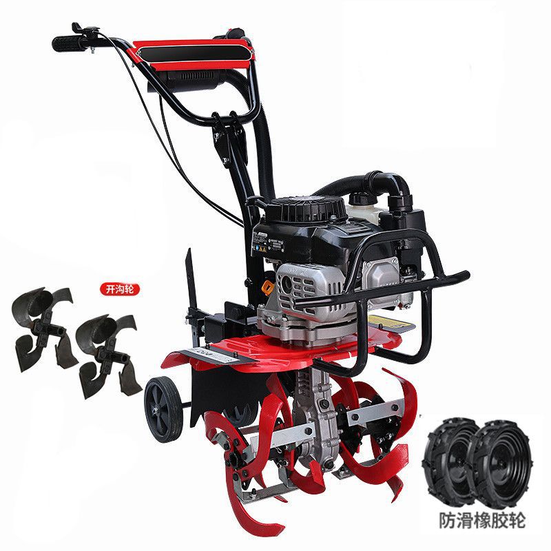 Wuyang Electric Start Micro Tillage Machine Small Gasoline Household Four-Stroke Soil Loosening Paddy Field Weeding Trenching Machine Tillage Rotary Tillage